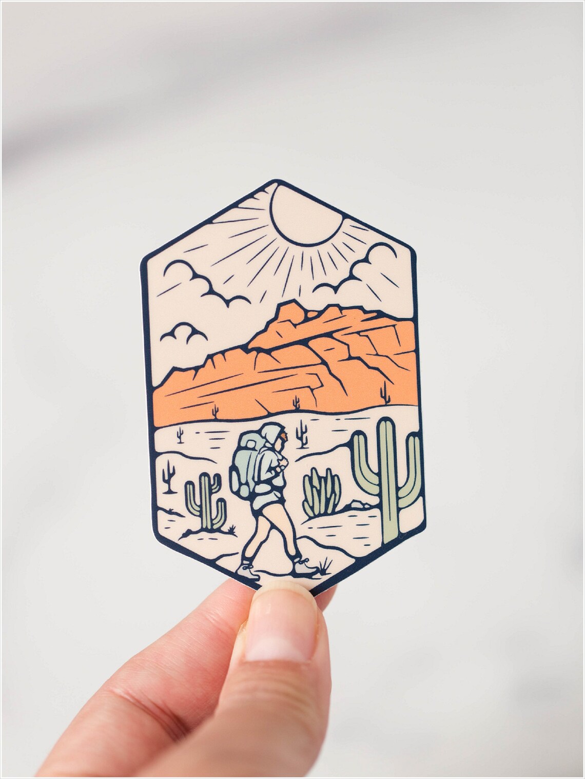 Red Mountain Hiking Vinyl Sticker | Etsy