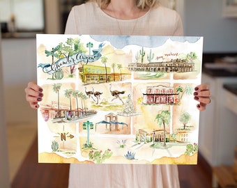 Watercolor Map of Chandler, Arizona