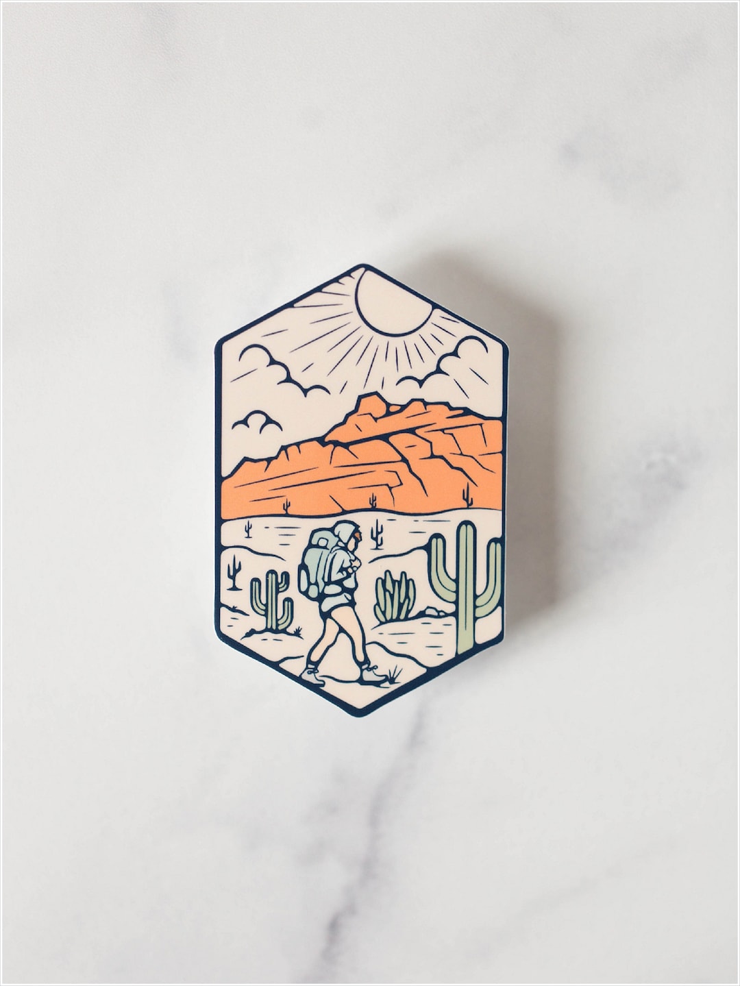 Red Mountain Hiking Vinyl Sticker - Etsy
