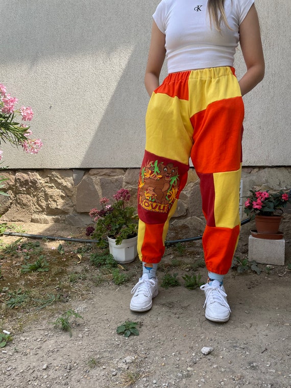 Patchwork sweatpants hot sale