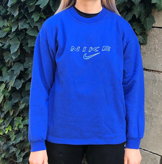 Vintage Bootleg 1990s Nike Spellout Blue Crewneck