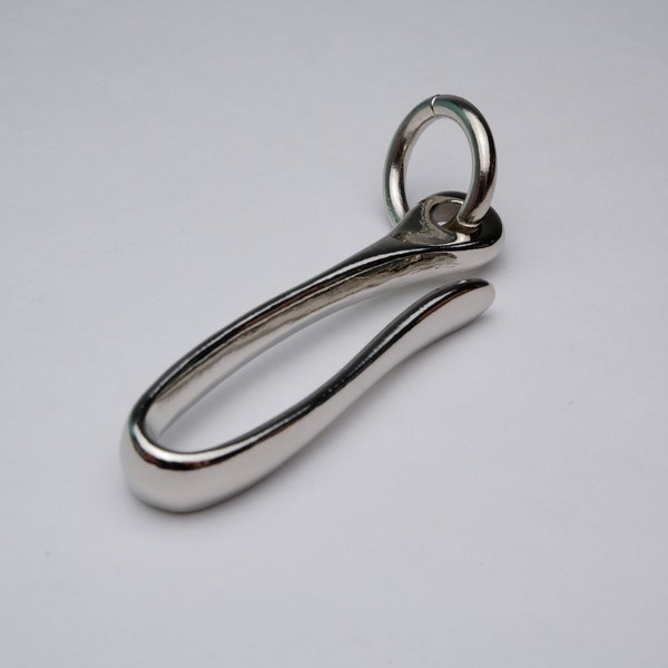 Kyoshin Elle - Porte-clés / anneau de saut et crochet japonais en nickel (71 mm)