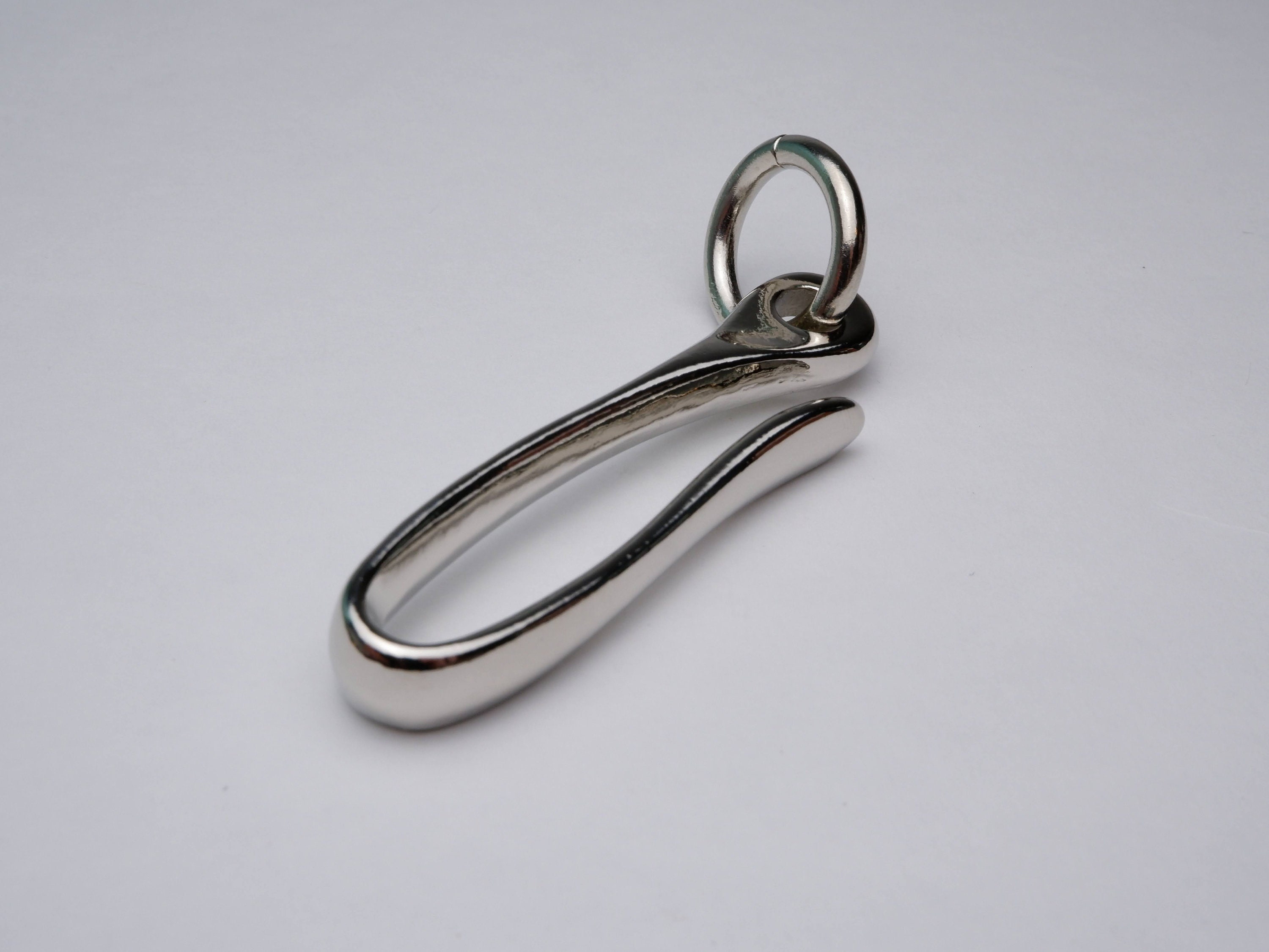 Mens Hook Key Chain / Brass or Nickel Hook / Fish Hook / Key Ring