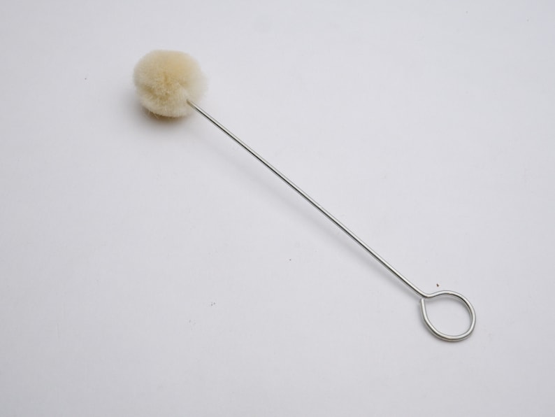 May include: A white cotton swab on a thin metal wire with a loop at the end.
