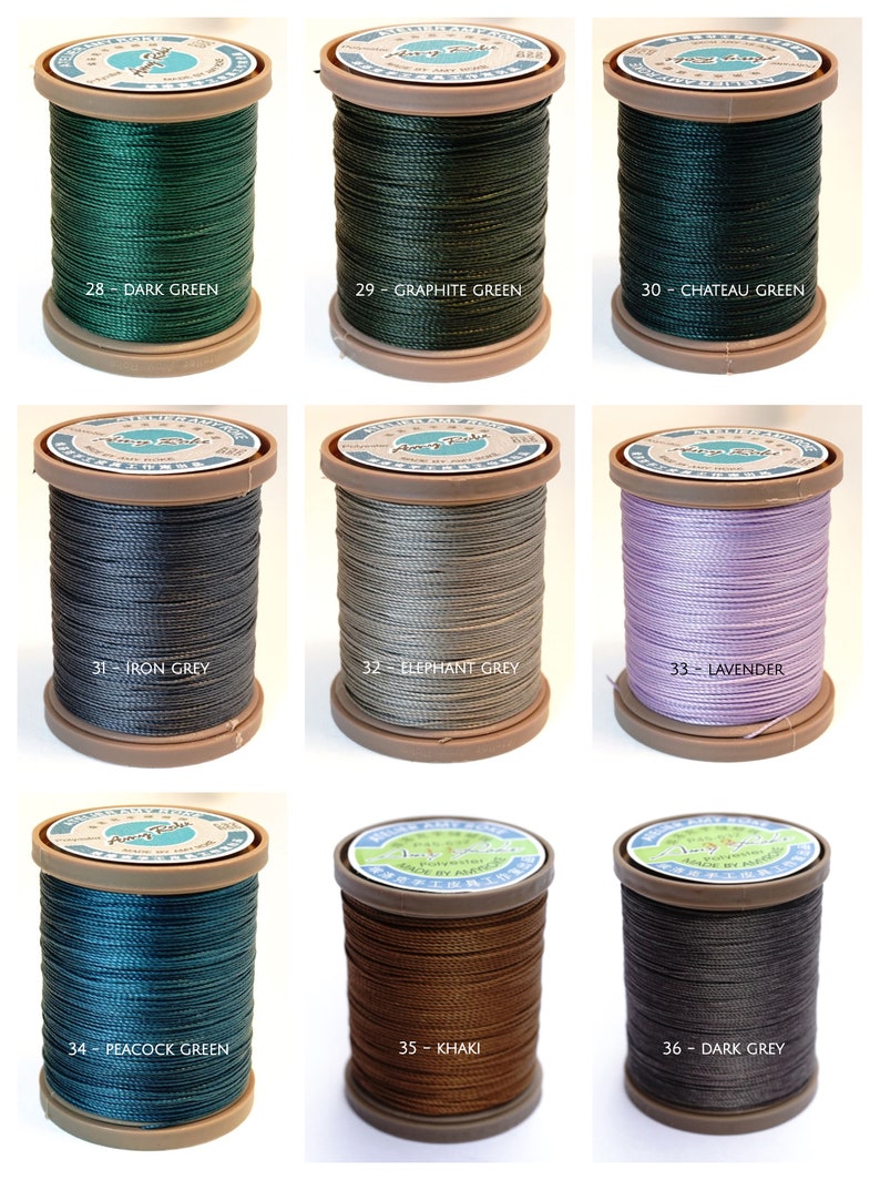 Amy Roke 0.55mm Premium Waxed Polyester Thread Différentes couleurs image 5
