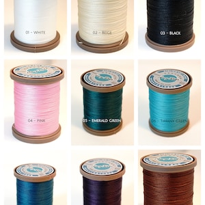 Amy Roke 0.55mm Premium Waxed Polyester Thread Différentes couleurs image 2