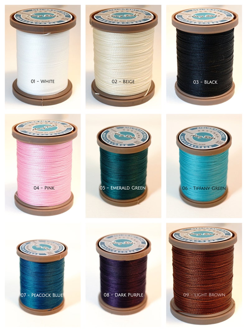 Amy Roke 0.55mm Premium Waxed Polyester Thread Différentes couleurs image 2