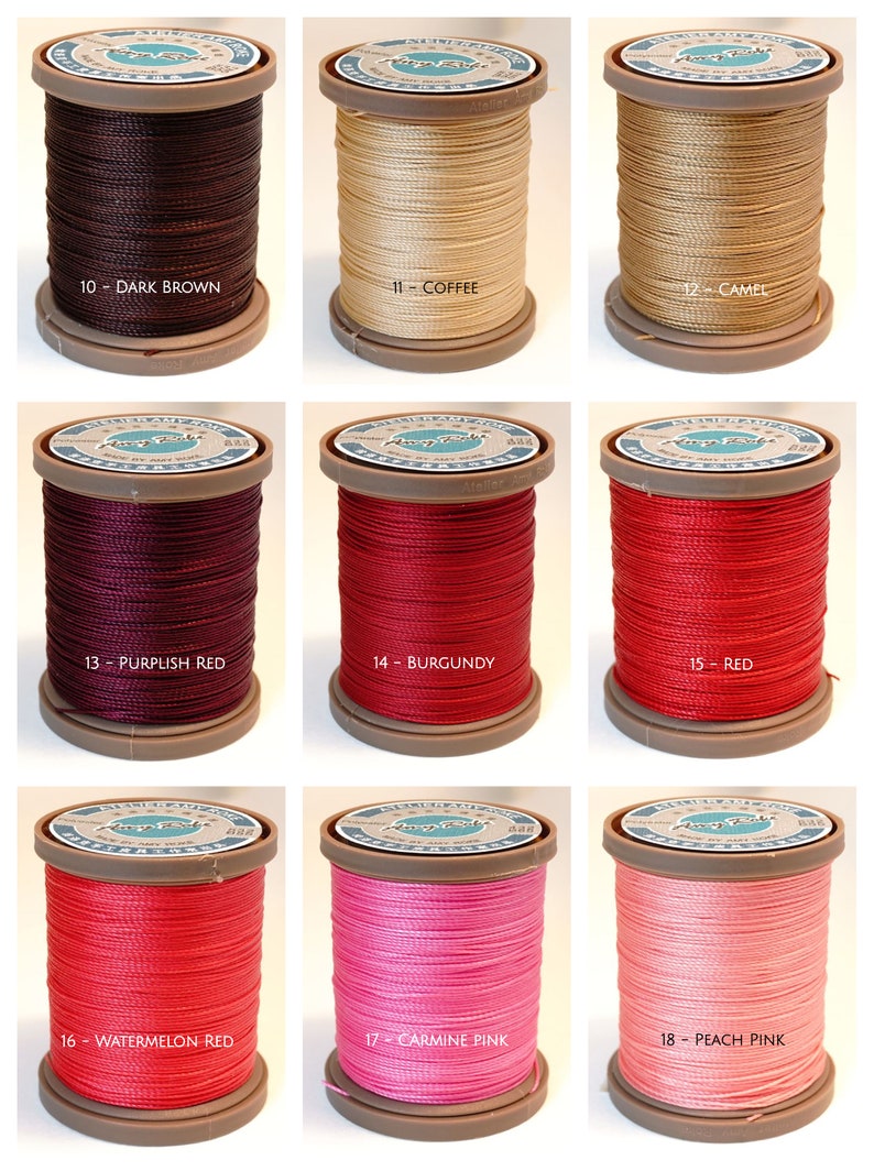 Amy Roke 0.55mm Premium Waxed Polyester Thread Différentes couleurs image 3