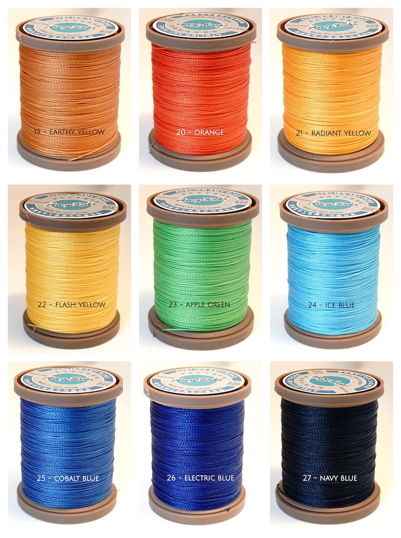 Amy Roke 0.55mm Premium Waxed Polyester Thread Différentes couleurs image 4