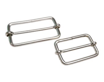 Taschengurt Einsteller / Schiebe Schnalle - Nickel