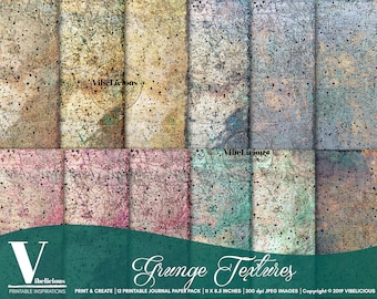 GRUNGE TEXTUREN Afdrukbare Journal Papers Digitale Grunge Paper Junk Journal Antieke Distressed Collage Sheets Grunge Downloads Scrapbooking