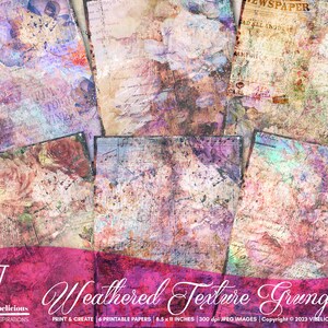 WEATHERED TEXTURE GRUNGE Printable Journal Paper Junk Journal Grunge Paper Vintage Mixed Media Scrapbooking Distressed Instant Download