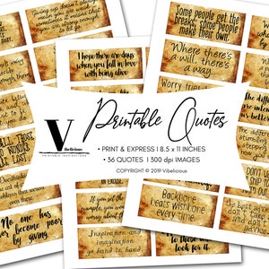 36 PRINTABLE QUOTES Positive Inspirational Words Quotes Junk Journal Words Scrapbooking Collage Mixed Media Instant Download