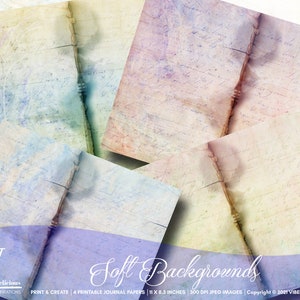 FONDOS SUAVES JUNK Journal papel digital diario collage de papel vintage scrapbooking papel medios mixtos descarga instantánea