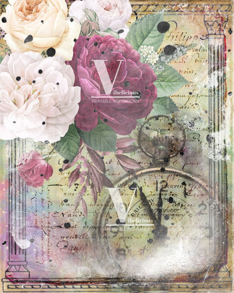 VICTORIAN FLORAL PRINTABLE Journal Papers Journal Pages Junk Journal ...