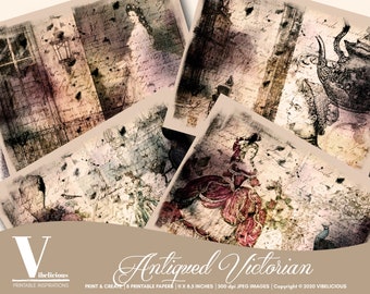 ANTIQUED VICTORIAN PRINTABLE Journal kit Journal Paper Writing Paper Junk Journal Vintage Antique Victorian Mixed Media Instant Download
