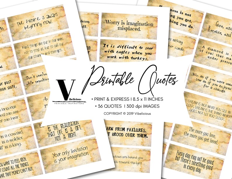 36 printable quotes inspirational words quotes junk journal etsy