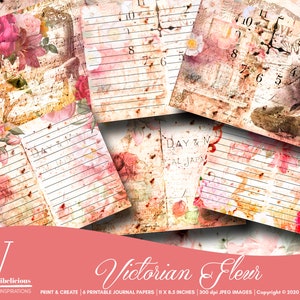 VICTORIAN FLEUR PRINTABLE Journal Kit Journal Paper Victorian Women Floral Collage Sheets Writing Paper Journal Pages Mixed Media