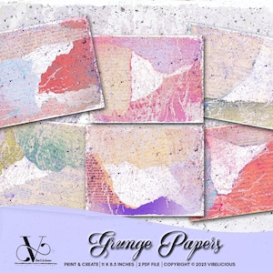 JUNK JOURNAL PAPERS Grunge Texture Distressed Journal Backgrounds Journal Pages Scrapbooking Crafting Paper Crafts Instant Downloads