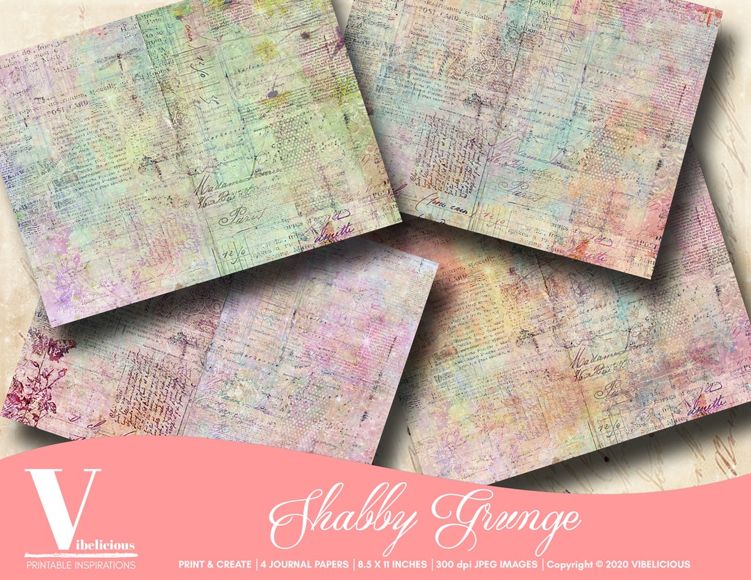SHABBY GRUNGE PRINTABLE Journal Paper Junk Journal Grunge Paper Collage ...