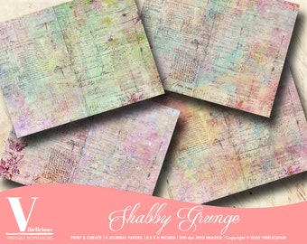 SHABBY GRUNGE AFDRUKBARE Journal Paper Junk Journal Grunge Paper Collage Vintage Mixed Media Scrapbooking Distressed Instant Download