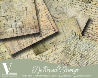ZNISZCZONE GRUNGE DO DRUKU Papiery do dziennika Dziennik śmieci Kolaż Grunge Media mieszane Papier cyfrowy Scrapbooking Natychmiastowe pobieranie
