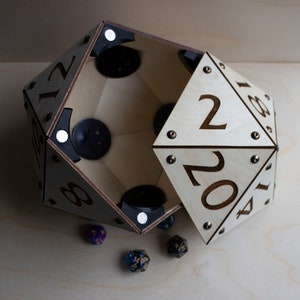 Giant Laser Cut D20 Storage and Display * home decor * Assembled or DIY Kit *