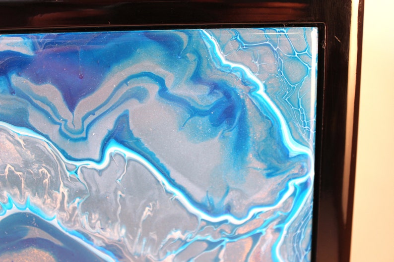 fluid acrylic Ocean Depths perfect gift Fluid acrylic decorative Jewelry Trinket Dice Box