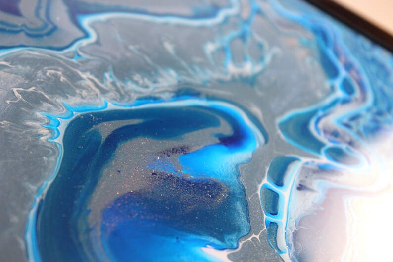fluid acrylic Ocean Depths perfect gift Fluid acrylic decorative Jewelry Trinket Dice Box