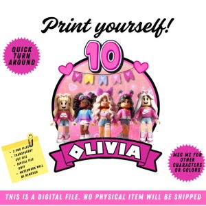 Gamer Girl Party Cake Topper| Cake Topper PNG | Birthday Cake Topper | Digital Download | Personalized Party Decor