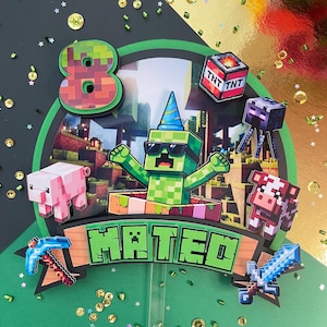 Birthday Creeper Gamer Fandom Cake topper *Custom Cake Topper * Gamer Party theme