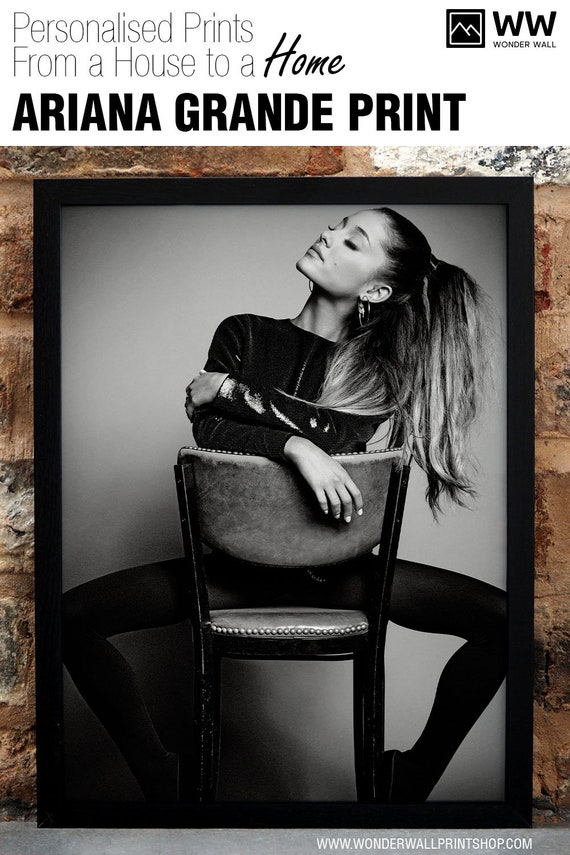 Ariana Grande Poster Ariana Grande Print Black And White Photograph Ari Gift For Fan Wall Art Bw Fashion Print A4 A3 Art Quality