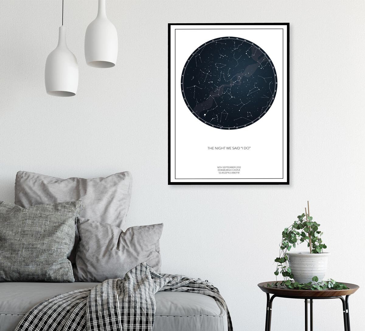 Custom Star Map Print Constellation Map Custom Coordinates | Etsy UK