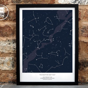 First Date Gift, Our First Date Memory, The Night We Met, Date Night, Where We Met, Custom Star Map, Night Sky Personalised Gift For Her Him