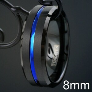 Thin Blue Line Ring | Police Tungsten Men's Women's Wedding Size 5-15 ...