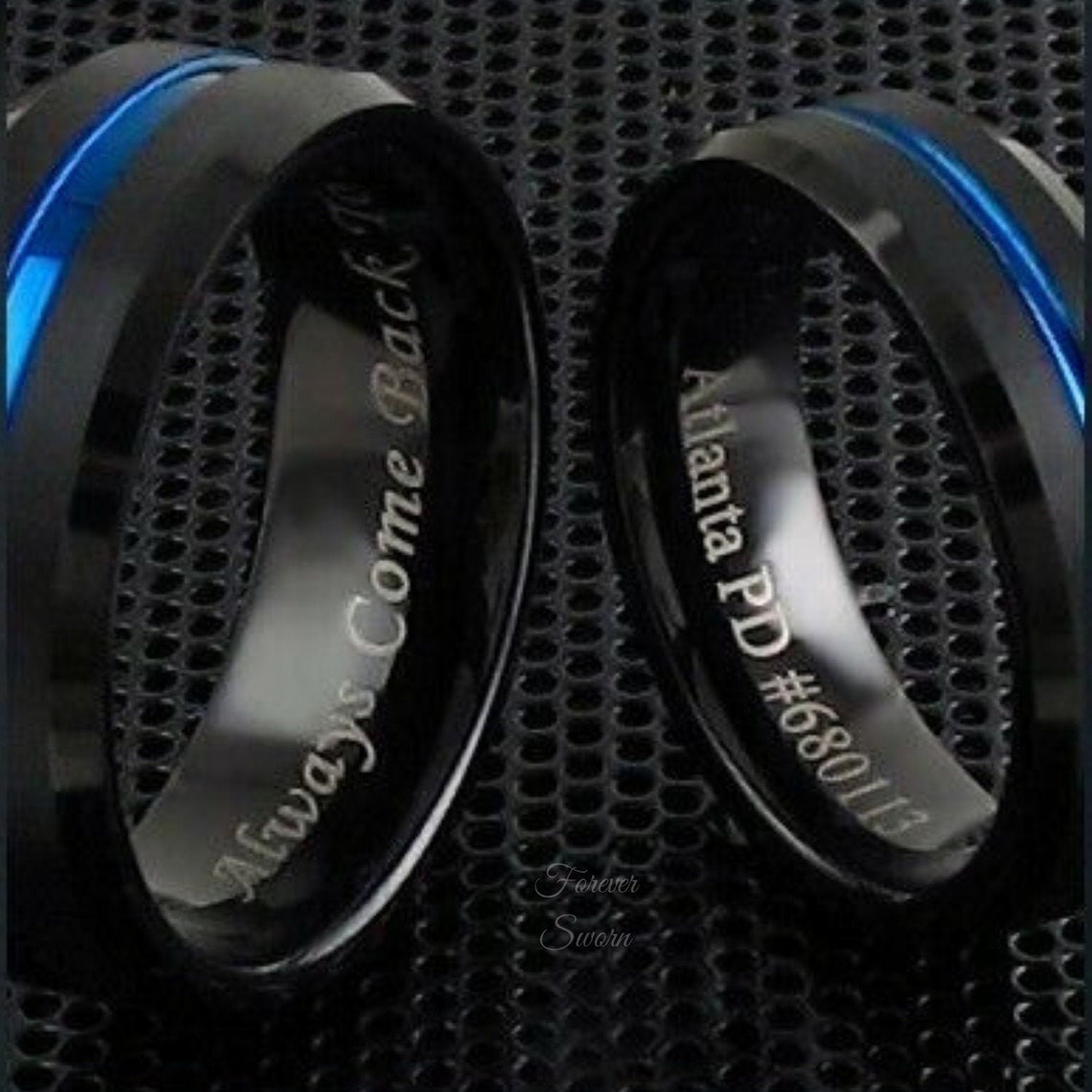 Police Thin Blue Line Ring | Men's Women's Tungsten Wedding Size 5-15 ...