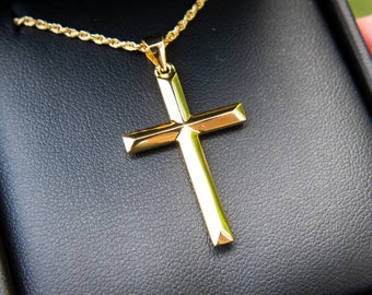 大切な人へのギフト探し Gold 18k Men's Cross Minimalist - Engraved Custom - Necklace アクセサリー