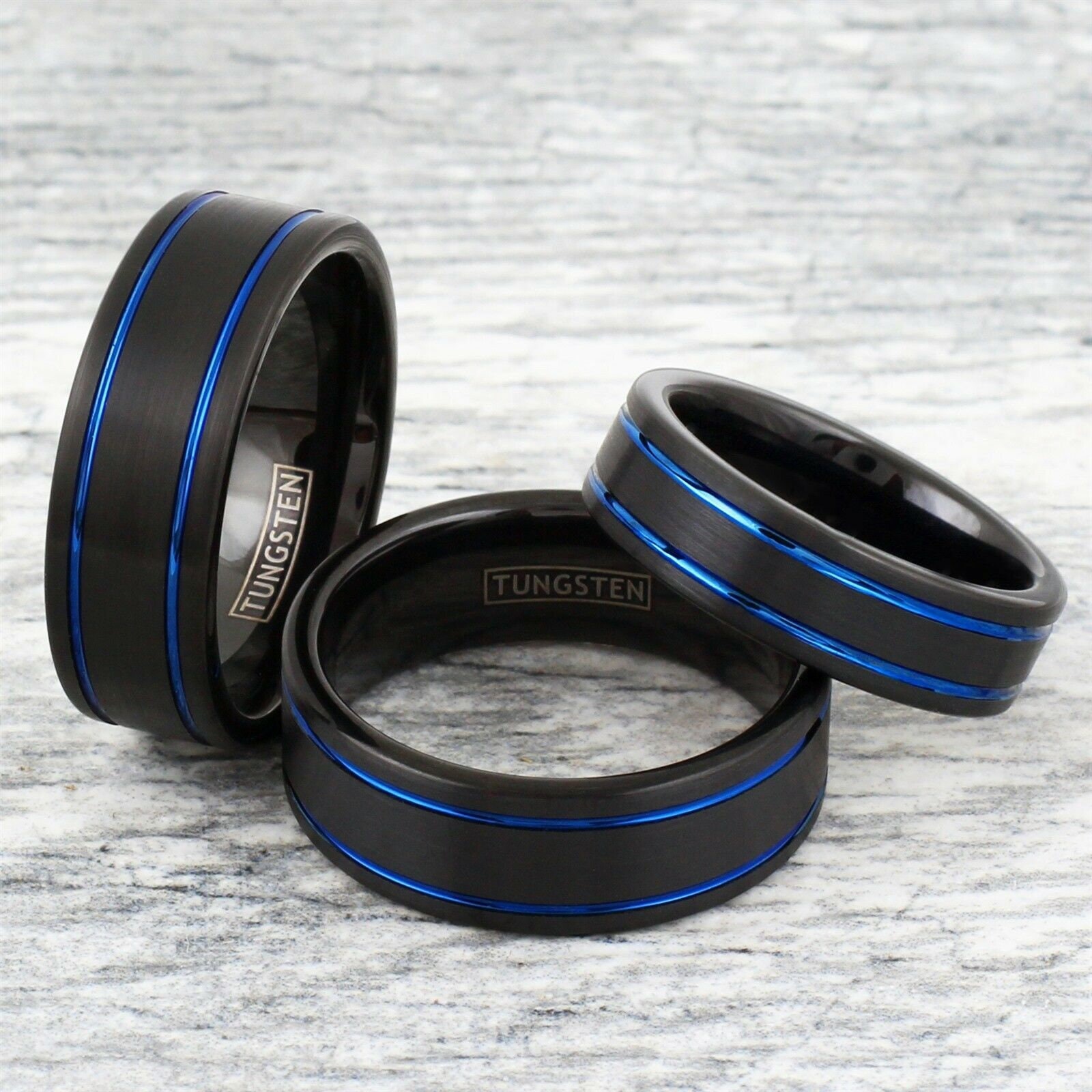Thin Blue Line Ring | Police Tungsten Men's Women's Wedding Size 5-15 ...