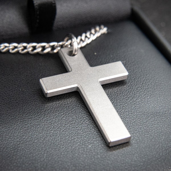 Mens Titanium Cross Pendants Etsy