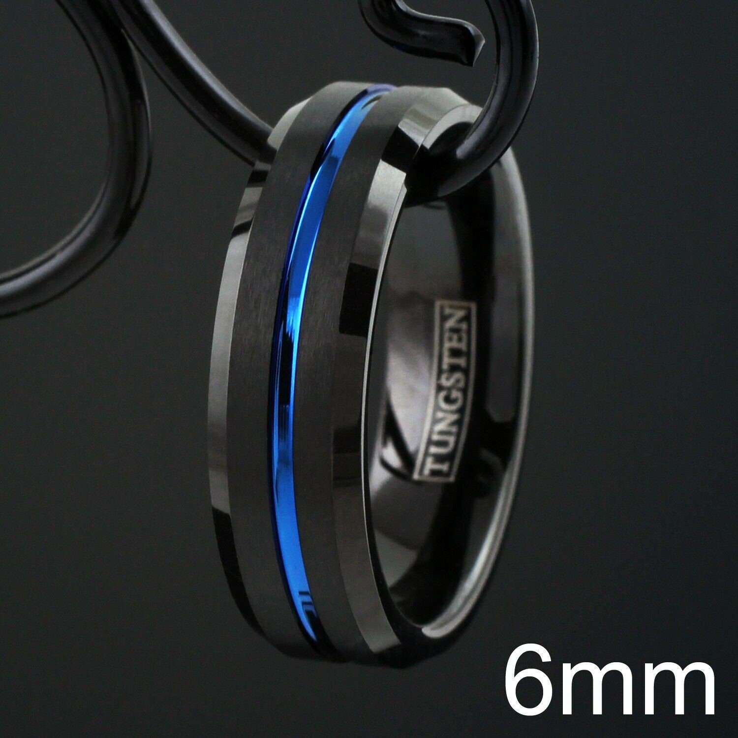 Blue Line Rings For Men Police Thin Blue Line Ring | Men's Women's Tungsten Wedding Size 5-15 ...