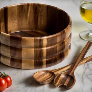Salad Bowl  with Servers - 3 Piece Set