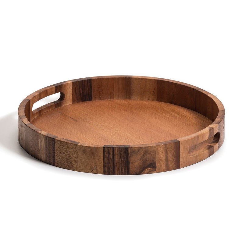 Round Wood Charcuterie/serving Tray 15 Etsy