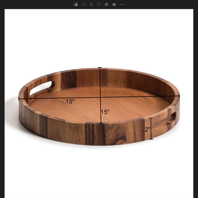 Round Wood Charcuterie/serving Tray 15 Etsy