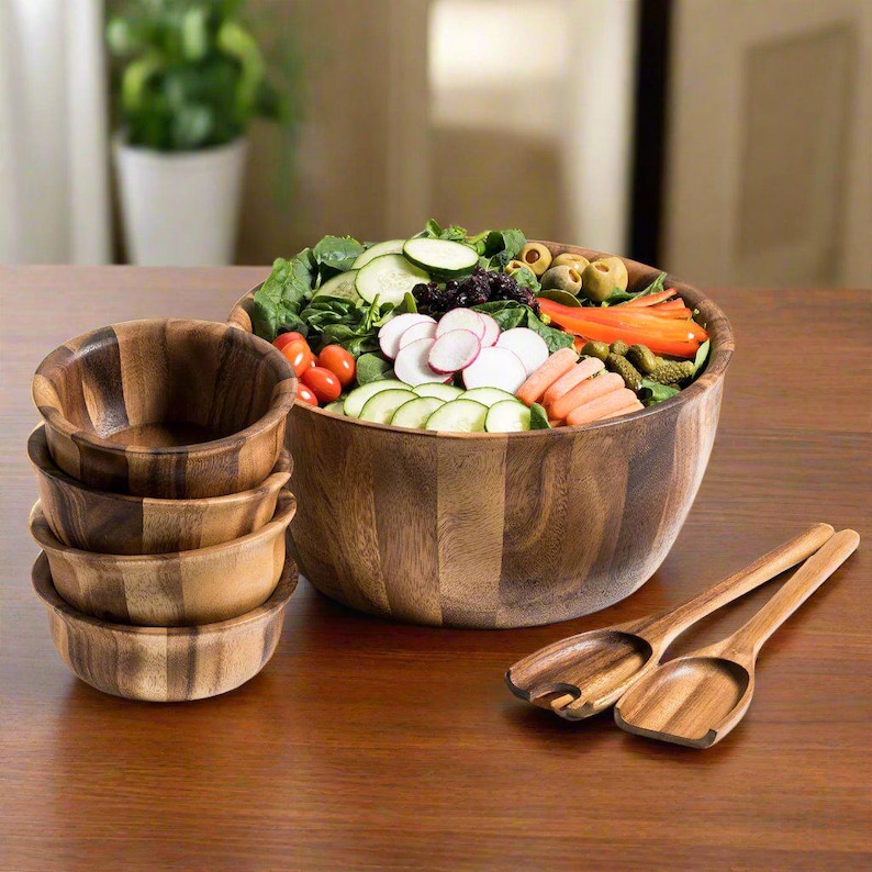 Kalmar Home Acacia Wood Salad Bowl
