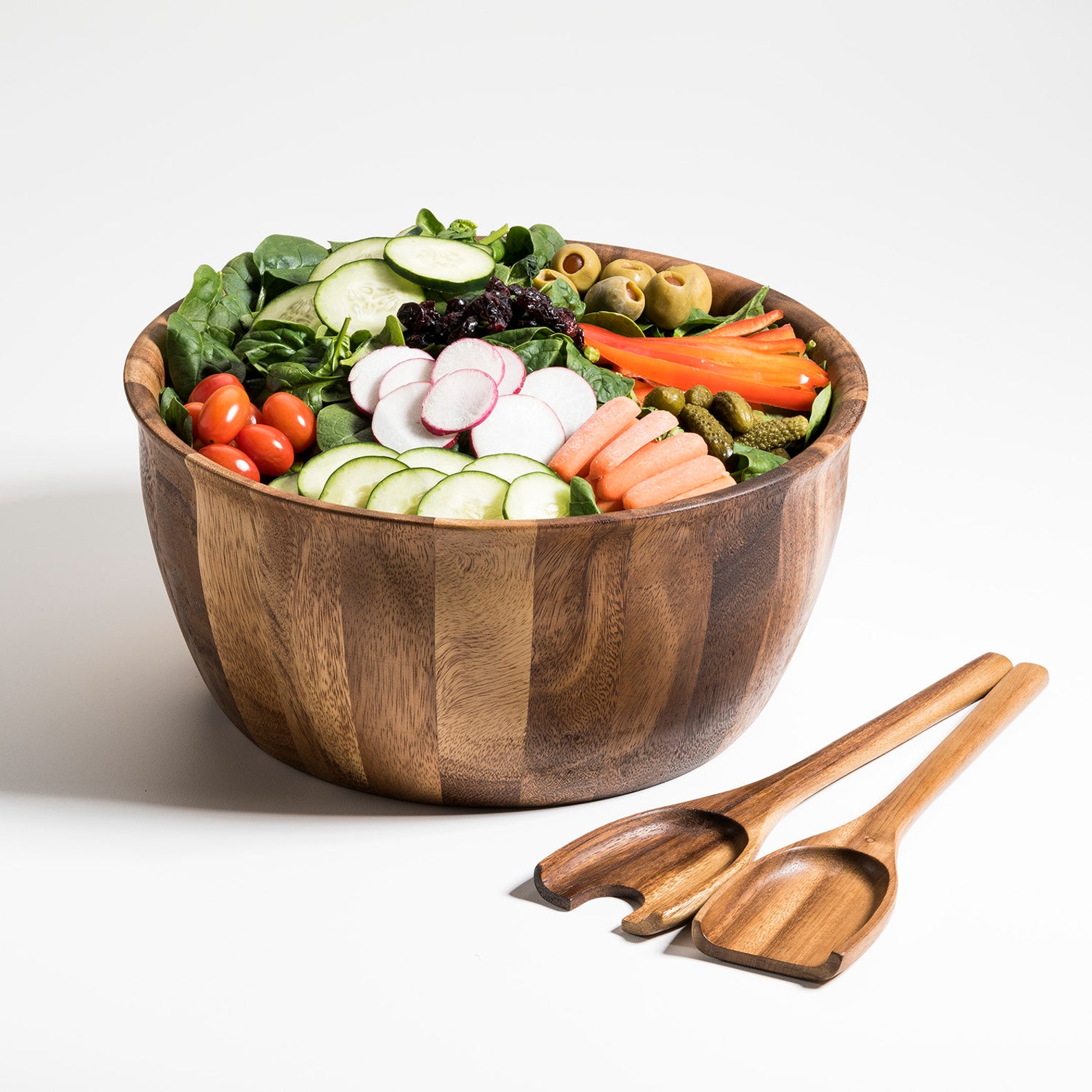 Extra Large Salad Bowl with Servers 3 Piece Set Etsy