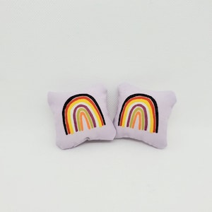 Little rainbow mini pillows - set of 2.  Modern dollhouse,Dollhouse decor or Maileg mouse accessories.