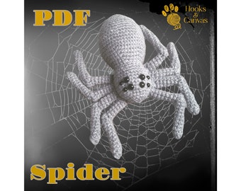 Spooky Spider Crochet Amigurumi Pattern - Step by step tutorial with photos PDF