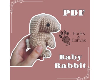 Cute Baby Rabbit Bunny Amigurumi Crochet Pattern - PDF tutorial with step by step photos and pictures