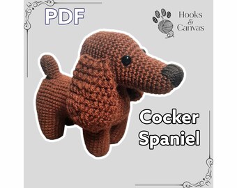 Cute Cocker Spaniel Dog Amigurumi Crochet Pattern - PDF tutorial with step by step photos and pictures