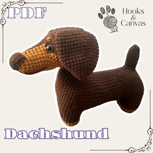 Cute Dachshund Sausage Dog Amigurumi Crochet Pattern - PDF tutorial with step by step photos and pictures